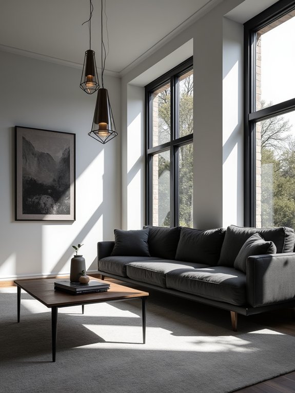 bold black window accents