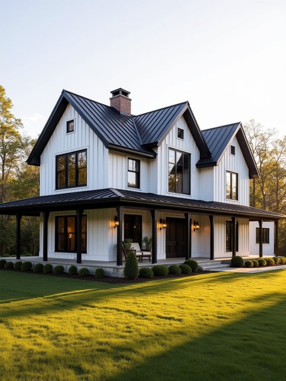bold black windows metal roofs