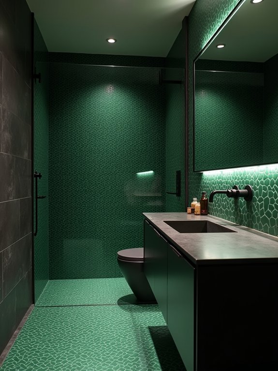 bold dark green patterns