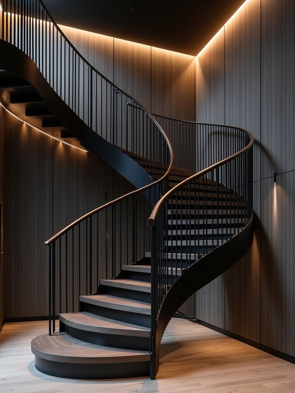 bold dark wood staircase