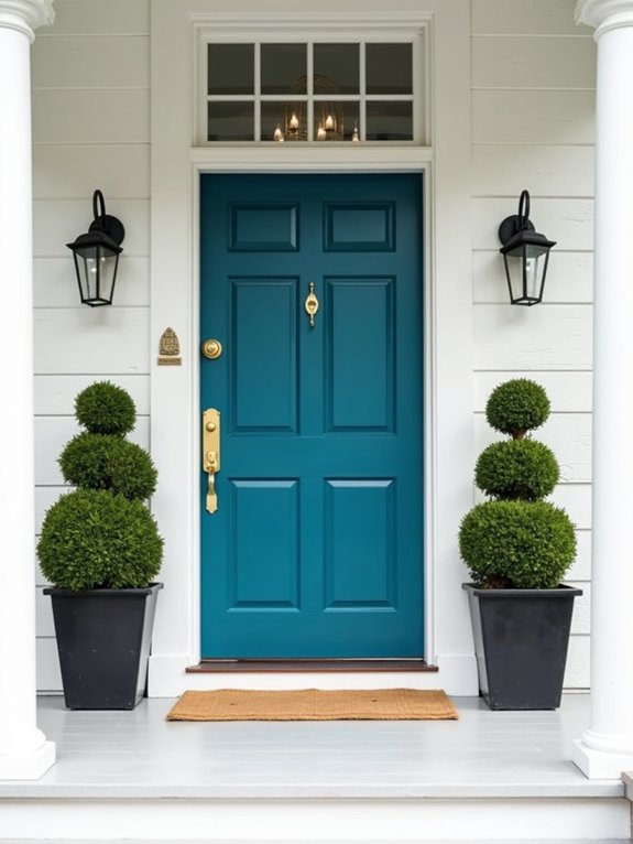 bold door colors and hardware