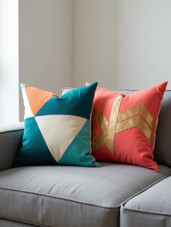 bold geometric throw pillows