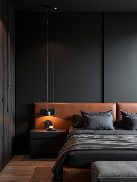 bold masculine bedroom design