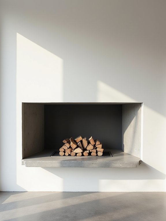 bold minimalist concrete fireplace