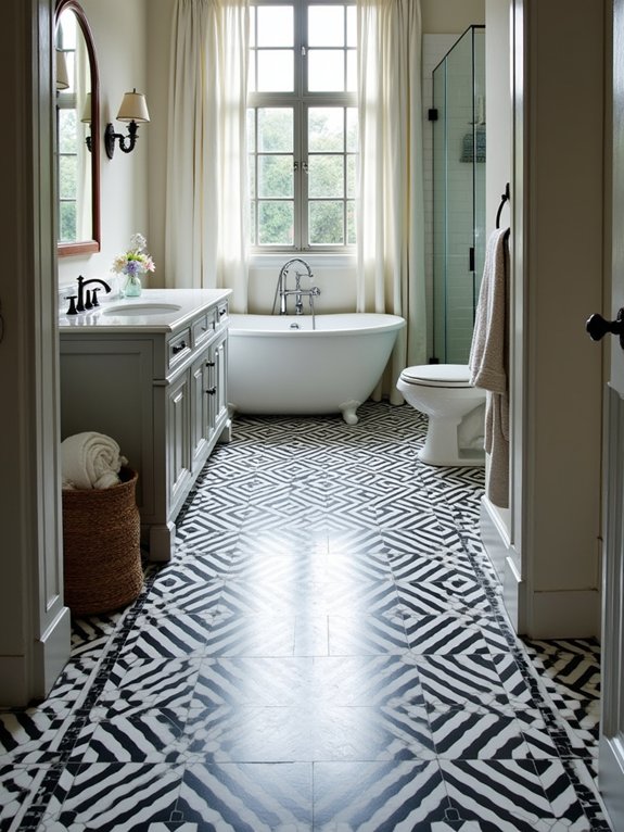 bold patterned porcelain floors
