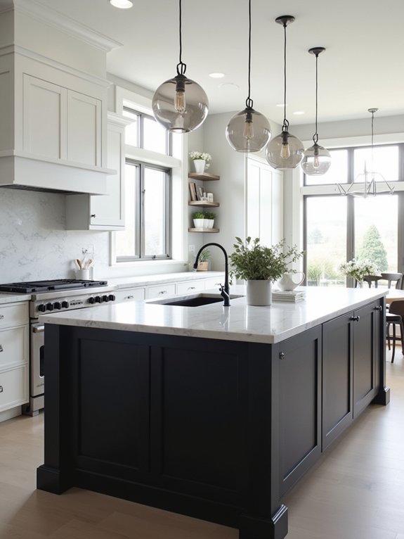 bold two toned kitchen island