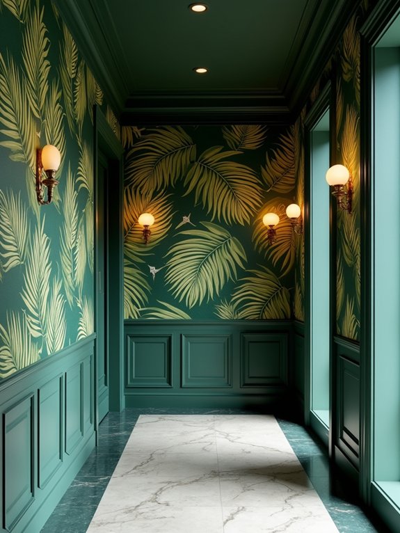 bold wallpaper transforms hallways