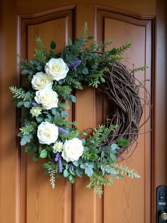 botanical monogram door decor