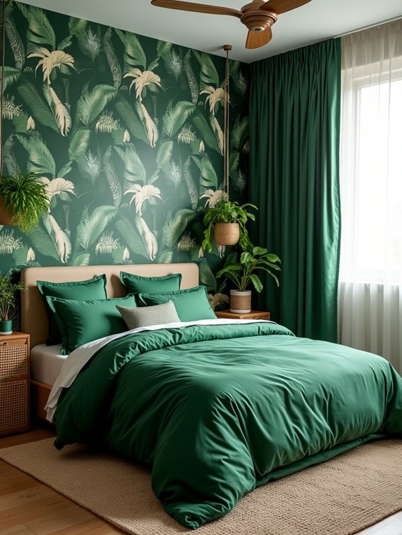botanical wallpaper creates tranquility