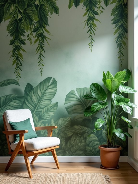 botanical wallpaper with plants