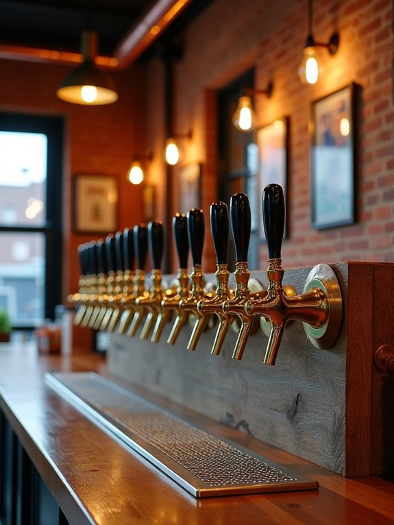 brewery inspired basement taproom