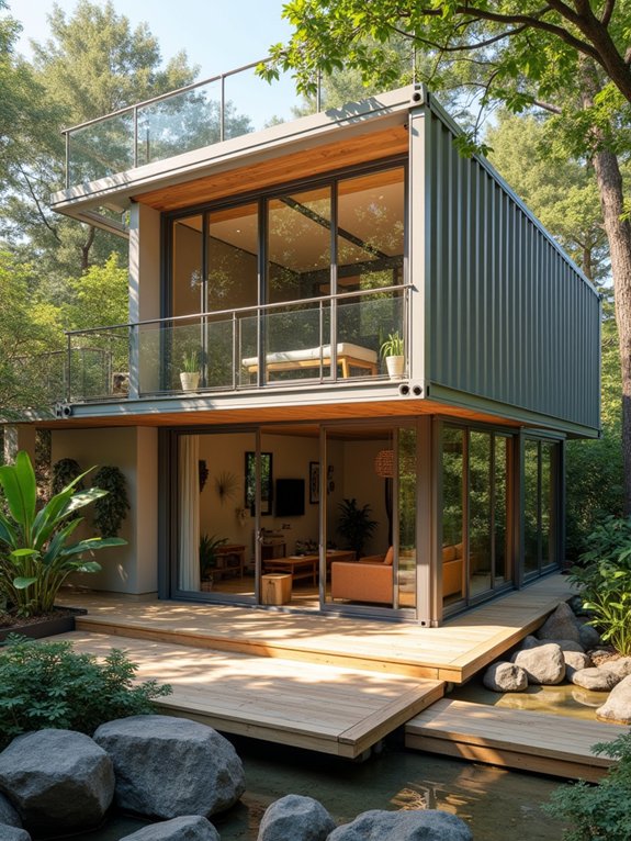 bright airy multi level glass walls