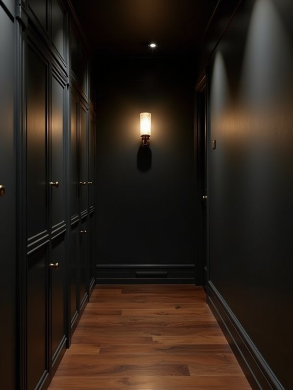 bronze accents enhance hallways