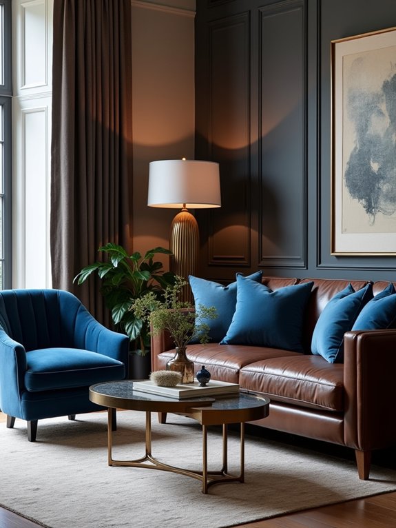 brown and blue harmony
