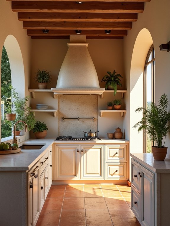 brushed limestone kitchen elegance