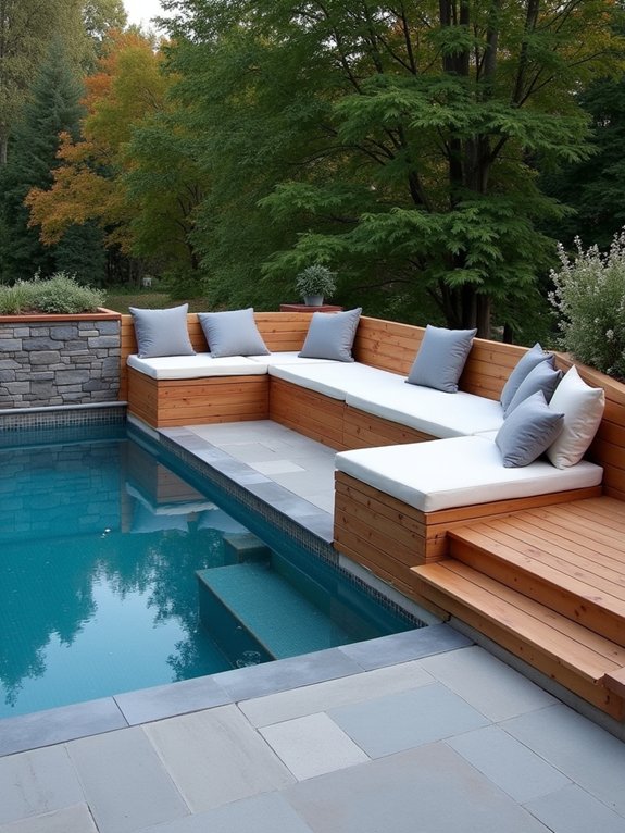 built in pool seating solutions