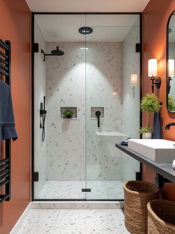 burnt orange modern bathroom