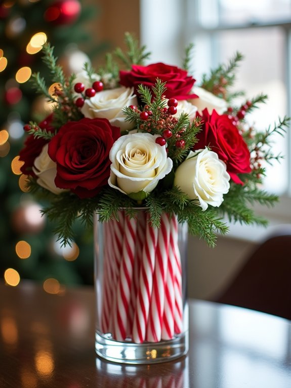 candy cane flower vase