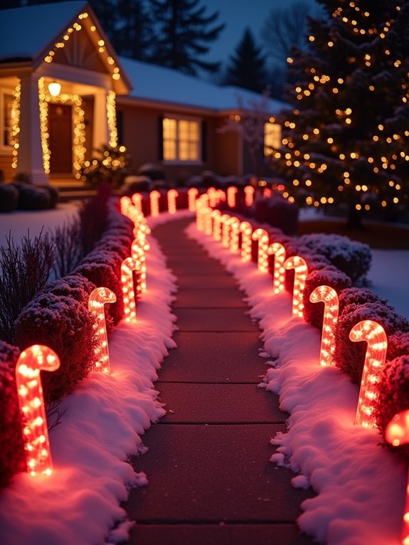candy cane light border