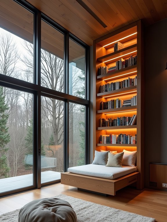 cantilevered cozy reading nook