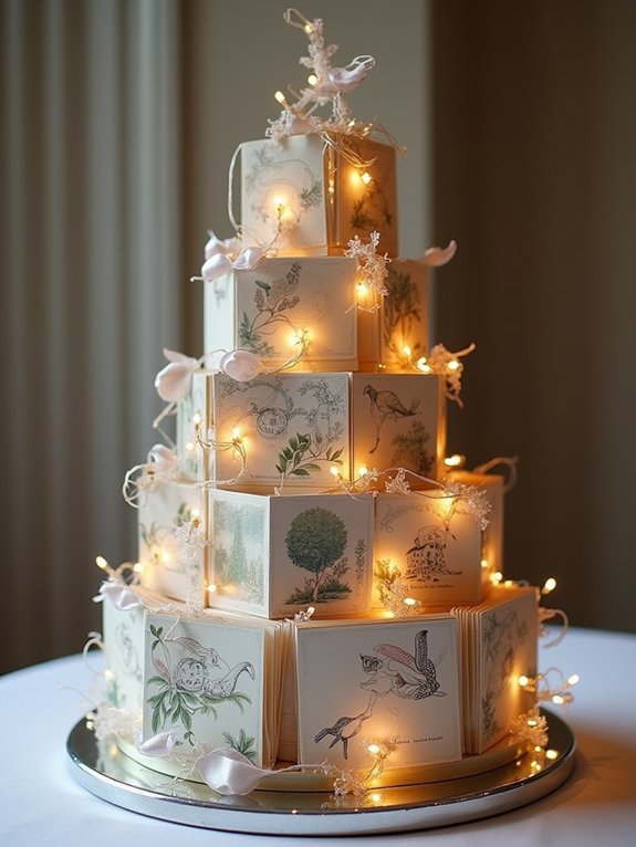 card centerpiece with lights