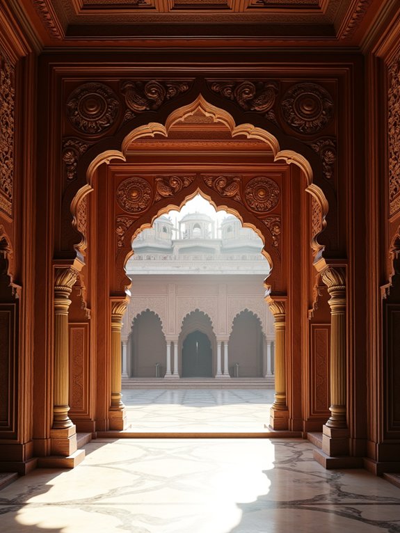 carved wooden archways elegance