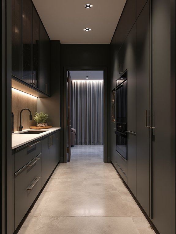 charcoal gray modern built ins
