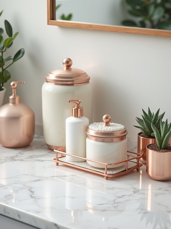 charming bathroom countertop organization
