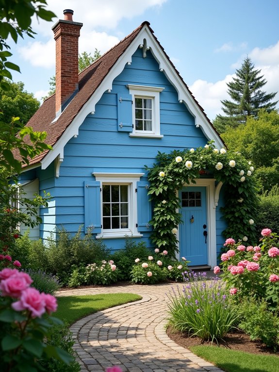 charming cornflower blue cottage