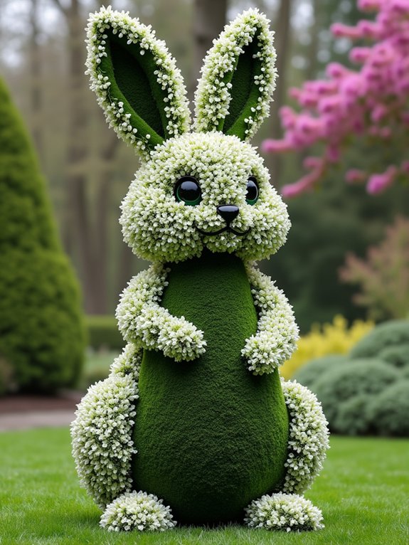 charming easter bunny topiaries