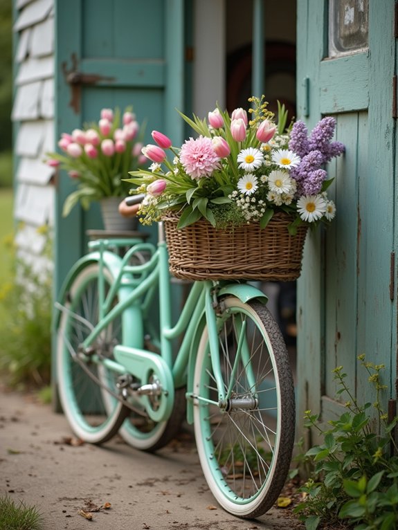 charming farmhouse bicycle display