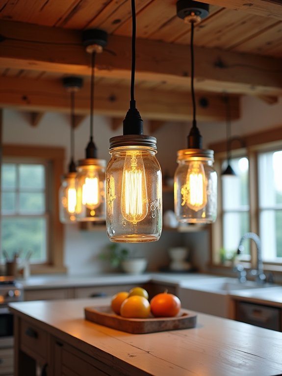 charming farmhouse mason jar lighting