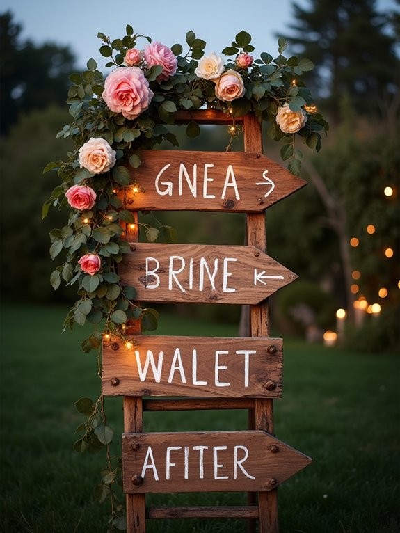 charming garden party signage