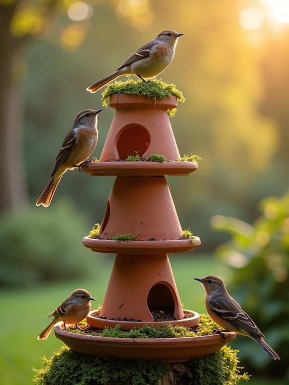 charming multi level bird feeder