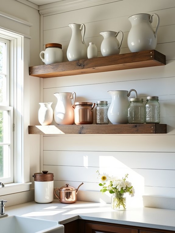charming open shelving displays