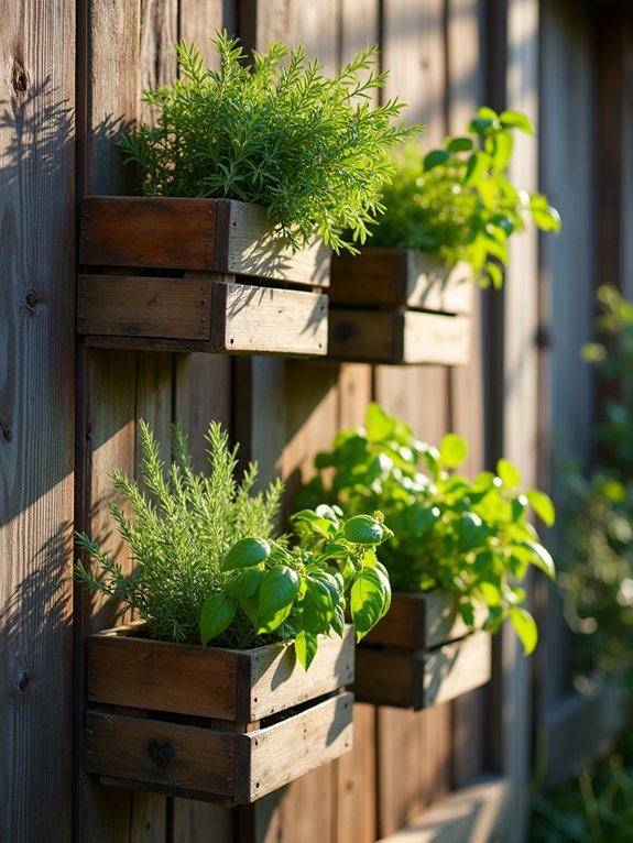 charming rustic herb crates