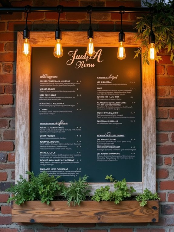 charming upcycled menu displays