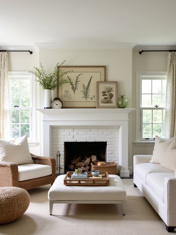charming whitewashed brick features