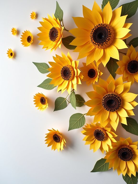 cheerful paper sunflower decor
