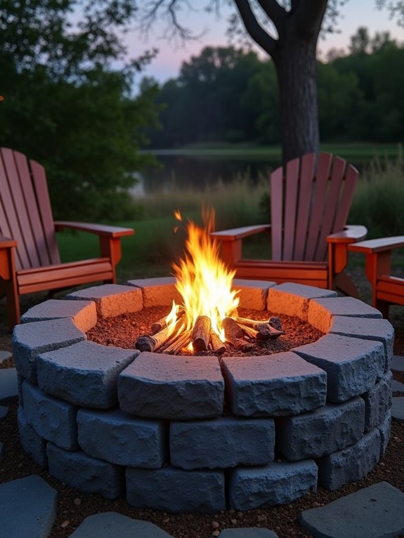 cinder block fire pit construction