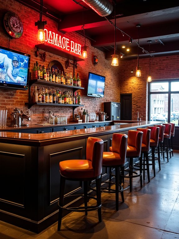 classic sports bar setup