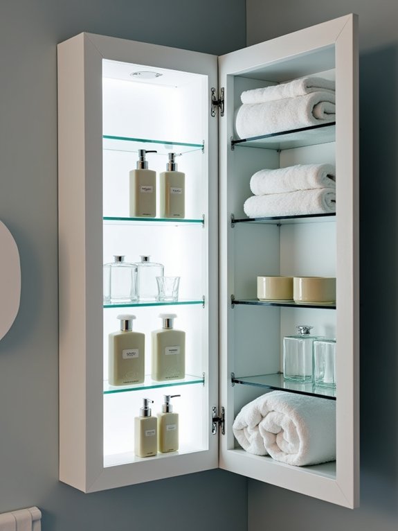 clever hidden mirror storage