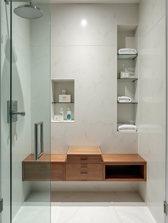 clever hidden shower storage