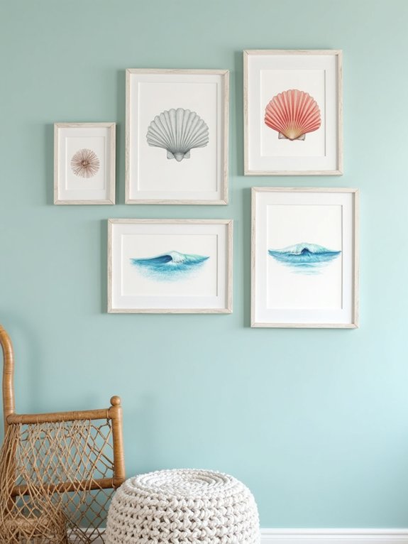 coastal art gallery wall