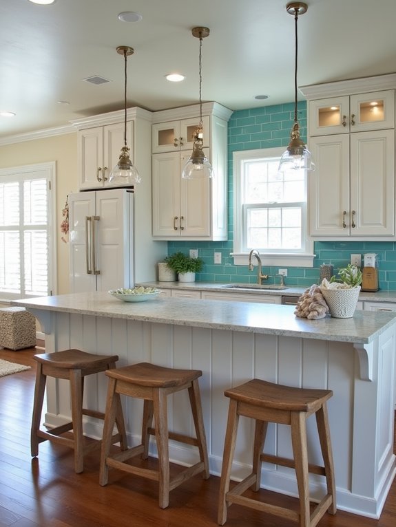 coastal bar with blue tones