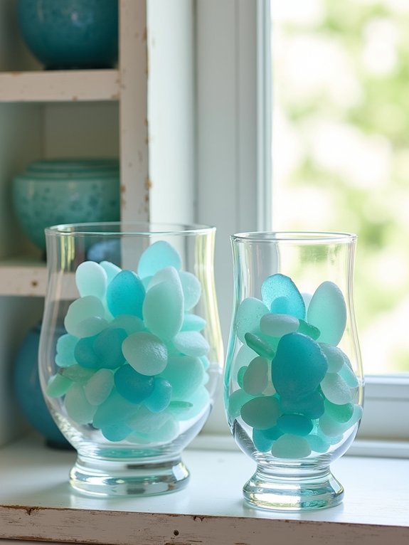 coastal beach glass accents