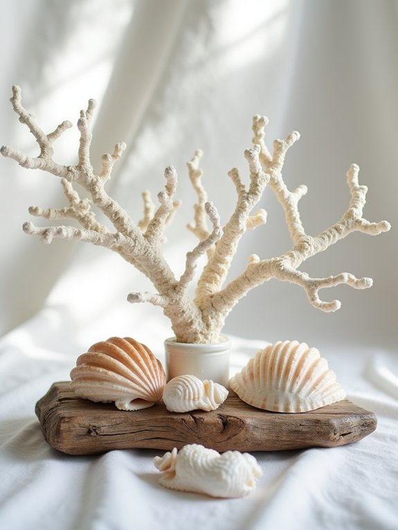 coastal decor with shells