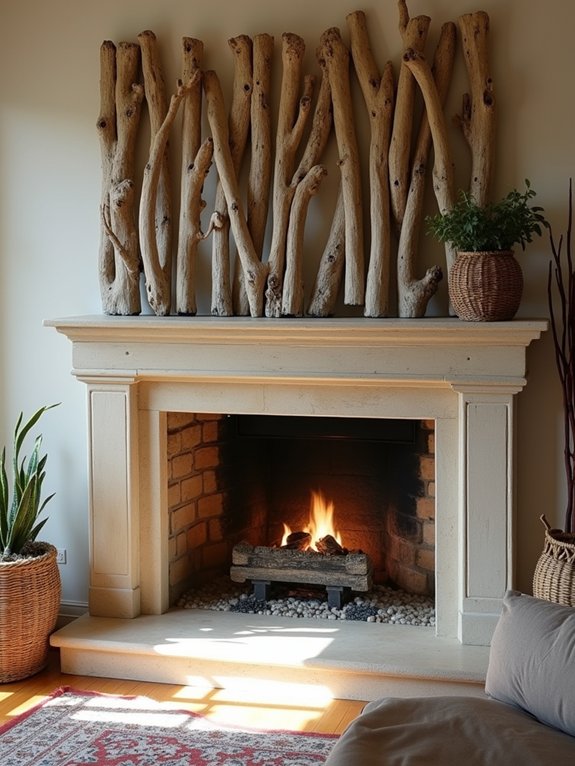 coastal driftwood fireplace screens