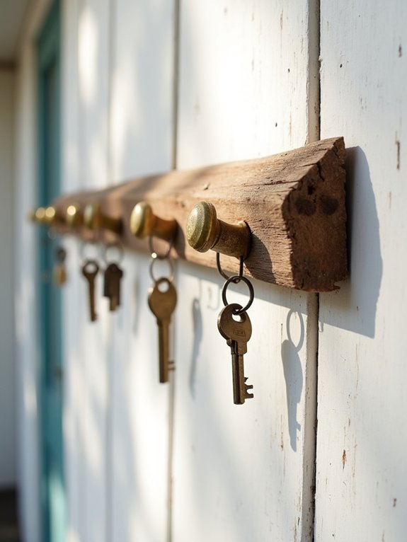 coastal driftwood key rack