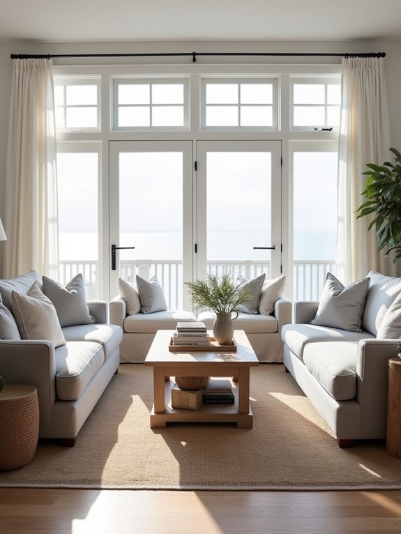 coastal gray serene living room
